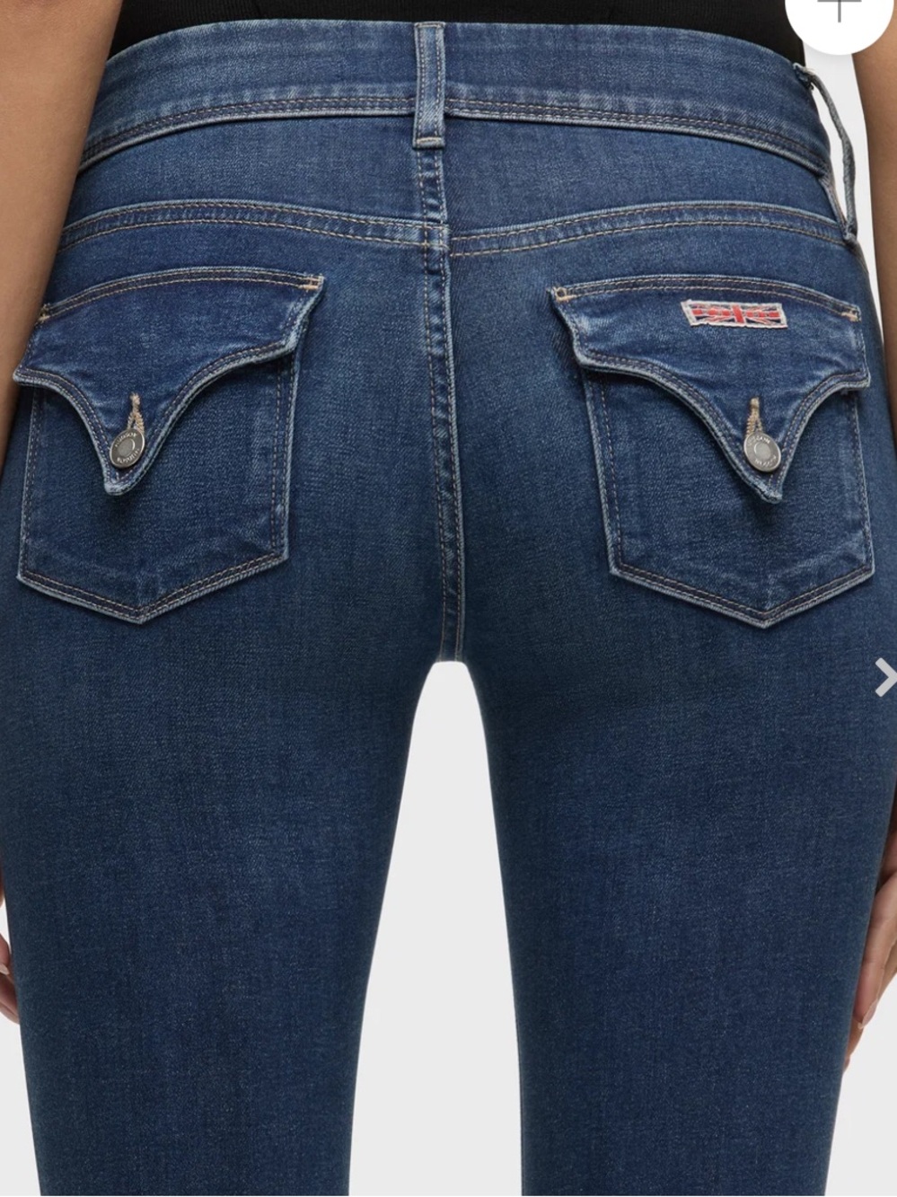 Hudson Jeans Women’s Collin Dark Blue Distressed Flap Pocket Jeans. Size 28.